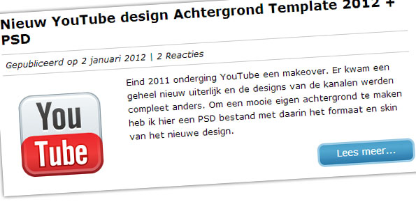 Nieuw YouTube design Achtergrond Template 2012