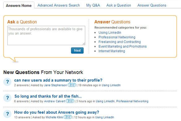 Linkedin answers